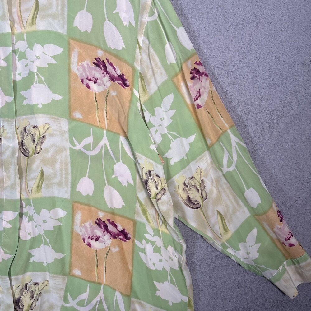 Vintage Piano Women 3x 100% Silk Blouse Retro Inspired CottageCore Whimsy Pastel - Picture 5 of 16